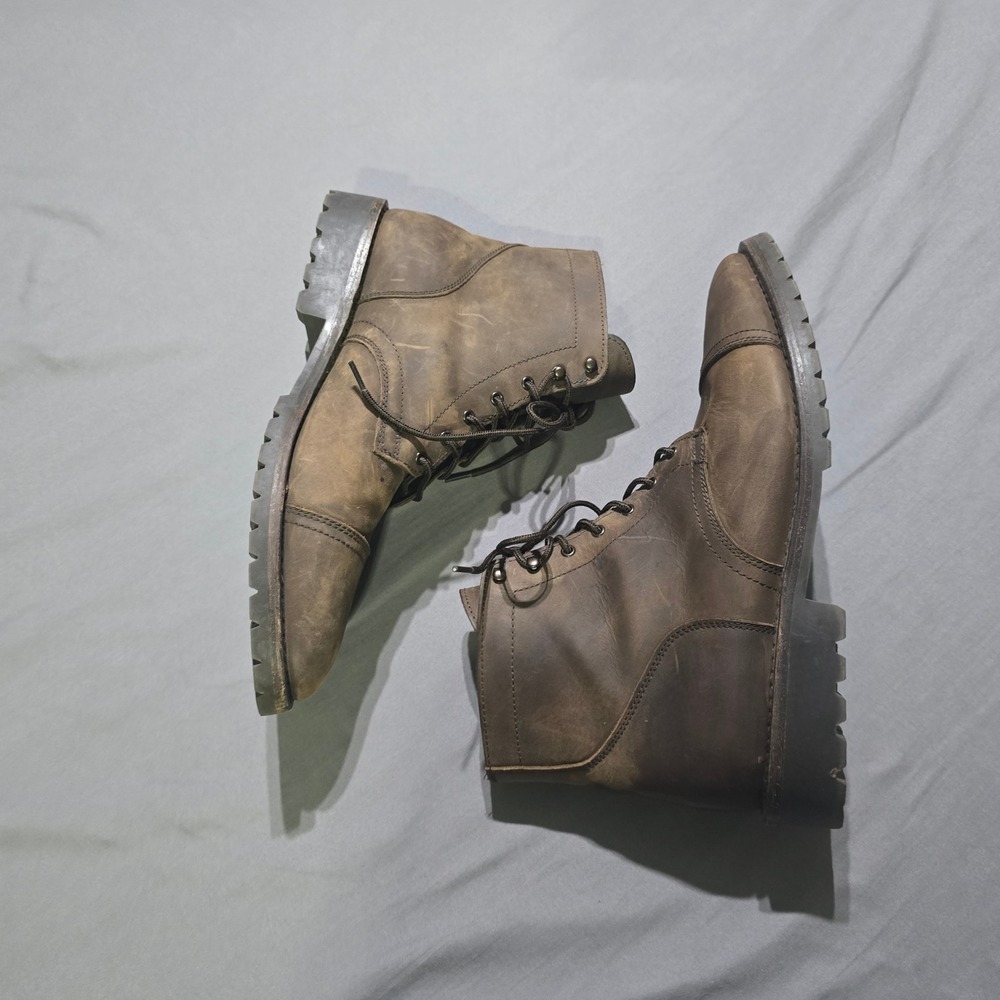 Thursday Boot Co Captain Boots Mens 10 Wide Brown Leather Lug Sole Cap Toe